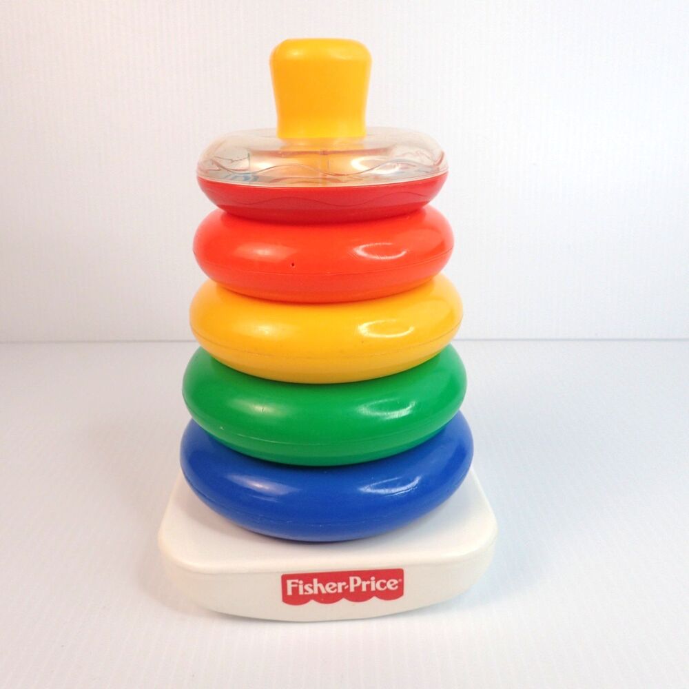 2002 Fisher Price Brilliant Basics Rock-A-Stack Ring Stacker COMPLETE